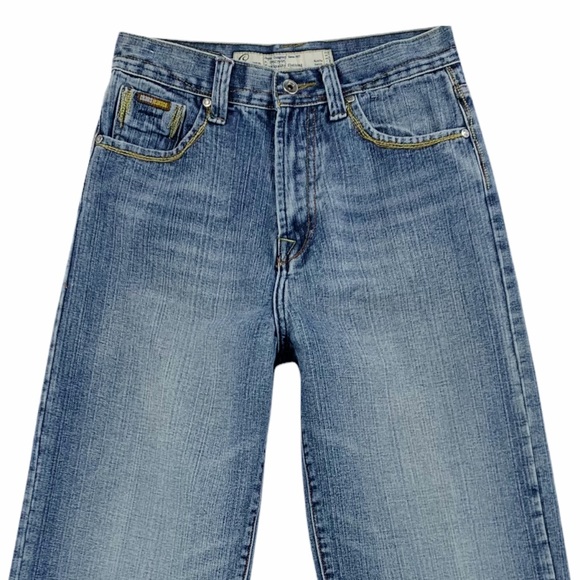 Chams Cropped Denim Jeans Medium Blue Wash Decorative Pockets - Picture 3 of 15